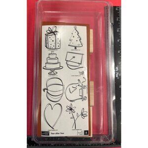 Year After Year Stampin Up! WM Rubber Stamp Set Holiday & Celebration Stamps